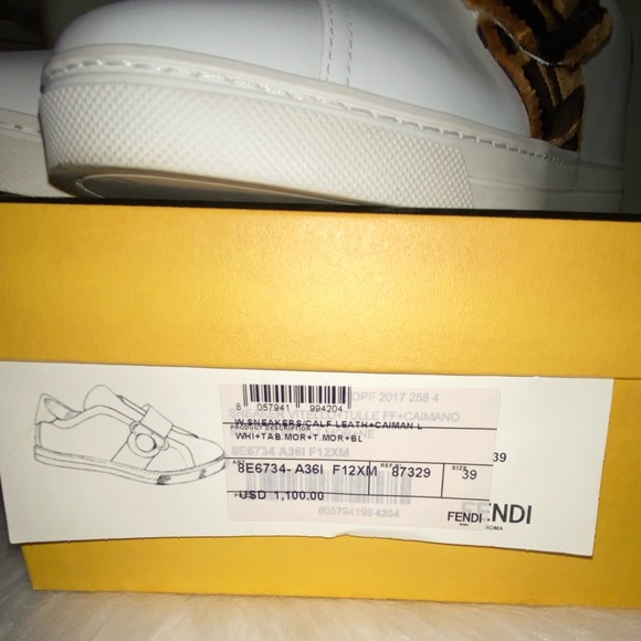 💕Fendi pearland sneakers with fur strap - Picture 9 of 13